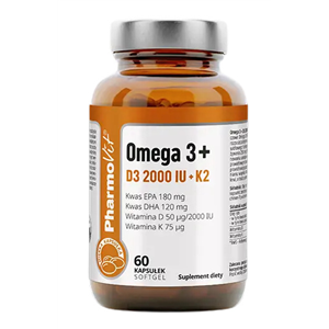 OMEGA 3 + WITAMINY D3 + K2 BEZGLUTENOWE 60 KAPSUŁEK - PHARMOVIT (CLEAN LABEL)