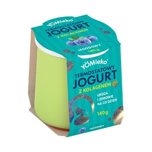 JOGURT TERMOSTATOWY JAGODOWY BIO Z KOLAGENEM 140 g - YÖMLEKO