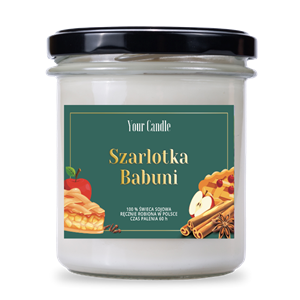 ŚWIECA SOJOWA ZAPACHOWA W SZKLE SZARLOTKA BABUNI 300 ml - YOUR CANDLE (PRODUKT SEZONOWY)