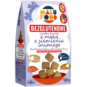 CIASTKA KRUCHE Z MĄKĄ Z SIEMIENIA LNIANEGO BEZ CUKRU BEZGLUTENOWE 100 g - MALU FOOD