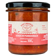 ŁOSOŚ W POMIDORACH BEZGLUTENOWY 300 g - SMOLIN FISH (NA ZAMÓWIENIE)