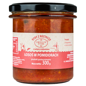 ŁOSOŚ W POMIDORACH BEZGLUTENOWY 300 g - SMOLIN FISH (NA ZAMÓWIENIE)