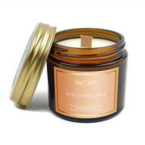 ŚWIECA SOJOWA ZAPACHOWA Z DREWNIANYM KNOTEM KOCHAM KAWĘ 120 ml - YOUR CANDLE