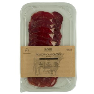 POLĘDWICA WOŁOWA DOJRZEWAJĄCA PLASTRY BEZGLUTENOWA 65 g - PAWĘTA