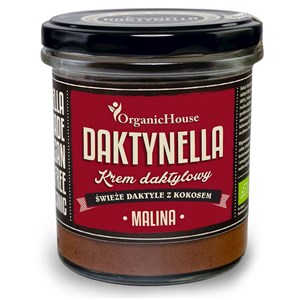 KREM KOKOSOWO - DAKTYLOWY MALINA BEZGLUTENOWY BIO 280 g - ORGANICHOUSE (DAKTYNELLA)