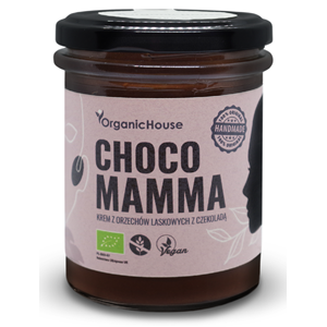 KREM Z ORZECHÓW LASKOWYCH Z CZEKOLADĄ BEZGLUTENOWY BIO 180 g - ORGANICHOUSE (CHOCOMAMMA)