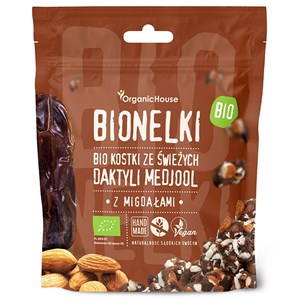 KOSTKI DAKTYLOWE Z MIGDAŁAMI BEZGLUTENOWE BIO 50 g - ORGANICHOUSE (BIONELKI)