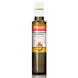 OLEJ Z PRAŻONYCH PESTEK DYNI TŁOCZONY NA ZIMNO 250 ml - OLANDIA