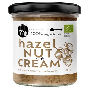 KREM Z ORZECHÓW LASKOWYCH PRAŻONYCH 100 % BIO 300 g - DIET-FOOD