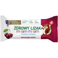 LIZAK KULKA O SMAKU MUSUJĄCEJ WIŚNI Z WITAMINAMI I MINERAŁAMI BEZGLUTENOWY 6 g - MNIAM MNIAM STARPHARMA