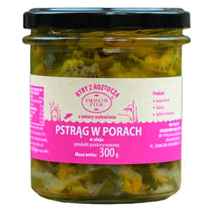 PSTRĄG W PORACH BEZGLUTENOWY 300 g - SMOLIN FISH (NA ZAMÓWIENIE)