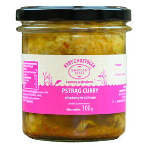 PSTRĄG SMAŻONY W ZALEWIE CURRY 300 g - SMOLIN FISH (NA ZAMÓWIENIE)