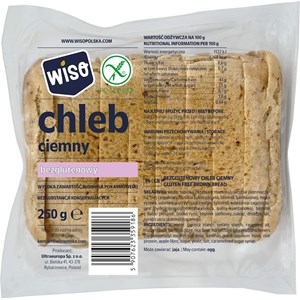CHLEB CIEMNY KROJONY BEZGLUTENOWY 250 g - WISO
