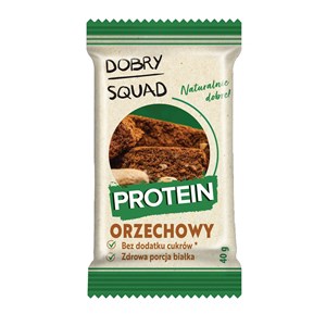 CIASTKO PROTEINOWE ORZECHOWE BEZ DODATKU CUKRU BEZGLUTENOWE 40 g - DOBRY SQUAD