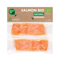 ŁOSOŚ ATLANTYCKI ZE SKÓRĄ MROŻONY PORCJE BIO (2 x 125 g) 250 g - BETTER FISH