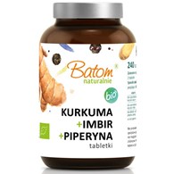 KURKUMA + IMBIR + PIPERYNA BIO 240 TABLETEK - BATOM