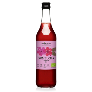 KOMBUCHA Z HIBISKUSEM BIO 500 ml - DELIKATNA