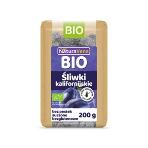 ŚLIWKI KALIFORNIJSKIE SUSZONE BEZGLUTENOWE BIO 200 g - NATURAVENA