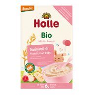 KASZKA ZBOŻOWA MUSLI MALINA - JABŁKO - BANAN BEZ DODATKU CUKRÓW OD 6 MIESIĄCA DEMETER BIO 250 g - HOLLE