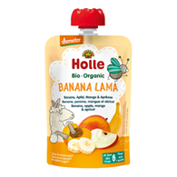 MUS BANANOWA LAMA (BANAN - JABŁKO - MANGO - MORELA) BEZ DODATKU CUKRÓW OD 6 MIESIĄCA DEMETER BIO 100 g - HOLLE