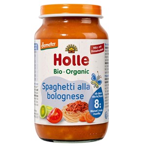 SPAGHETTI BOLOGNESE BEZ DODATKU CUKRÓW OD 8 MIESIĄCA DEMETER BIO 220 g (SŁOIK) - HOLLE