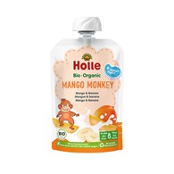 MUS MANGO MAŁPKA (JOGURT - MANGO - BANAN) BEZ DODATKU CUKRÓW OD 8 MIESIĄCA BIO 100 g - HOLLE