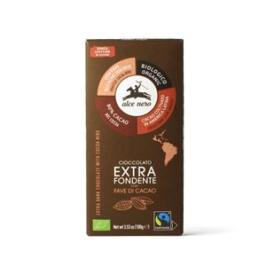 CZEKOLADA GORZKA Z ZIARNAMI KAKAOWCA FAIR TRADE BEZGLUTENOWA BIO 100 g - ALCE NERO