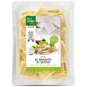 RAVIOLI ŚWIEŻE Z WARZYWAMI I SEITANEM BIO 250 g - LA SPIGA