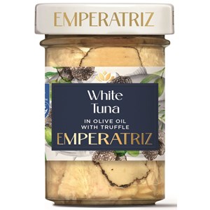 TUŃCZYK BIAŁY FILETY MSC W OLIWIE Z OLIWEK Z TRUFLĄ 180 g (120 g) (SŁOIK) - EMPERATRIZ