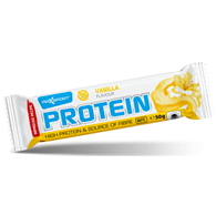 BATON PROTEINOWY O SMAKU WANILIOWYM W BIAŁEJ POLEWIE BEZGLUTENOWY 50 g - MAXSPORT