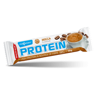 BATON PROTEINOWY O SMAKU KAWOWYM W MLECZNEJ CZEKOLADZIE BEZGLUTENOWY 50 g - MAXSPORT