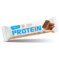 BATON PROTEINOWY O SMAKU NUGATOWYM W MLECZNEJ CZEKOLADZIE BEZGLUTENOWY 50 g - MAXSPORT