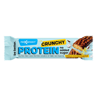 BATON PROTEINOWY CRUNCHY O SMAKU KOKOSA I WANILII W CZEKOLADZIE MLECZNEJ BEZ DODATKU CUKRÓW BEZGLUTENOWY 40 g - MAXSPORT