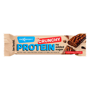 BATON PROTEINOWY CRUNCHY KAKAOWY W CZEKOLADZIE MLECZNEJ BEZ DODATKU CUKRÓW BEZGLUTENOWY 40 g - MAXSPORT