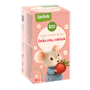 HERBATKA BAJKOWA DLA DZIECI - DZIKA RÓŻA, ROKITNIK I TRUSKAWKA BIO (20 x 1,5 g) 30 g - APOTHEKE