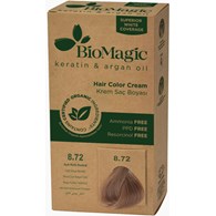 FARBA DO WŁOSÓW JASNY BEŻOWY BLOND (8.72) 250 g - BIOMAGIC