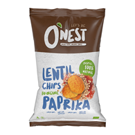 CHIPSY Z SOCZEWICY PAPRYKOWE BEZGLUTENOWE BIO 40 g - O'NEST