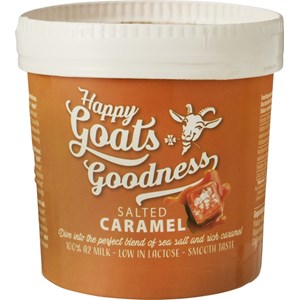 LODY O SMAKU KARMELOWYM Z SOSEM SŁONY KARMEL (Z KOZIEGO MLEKA A2) BIO 200 ml - HAPPY GOATS GOODNESS