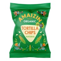 CHIPSY TORTILLA KUKURYDZIANE SOLONE BEZGLUTENOWE BIO 75 g - AMAIZIN