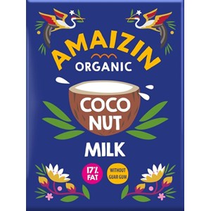 COCONUT MILK - NAPÓJ KOKOSOWY BEZ GUMY GUAR (17 % TŁUSZCZU) BIO 200 ml (KARTON) - AMAIZIN